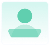 Icon of a person silhouette in a light color against a teal background, enclosed in a rounded square.